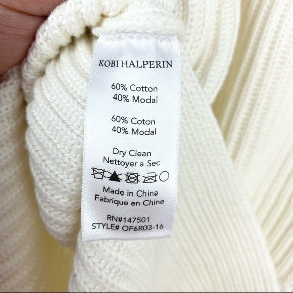 KOBI HALPERIN Sleeveless Turtleneck Sweater, Cream - Picture 5 of 5